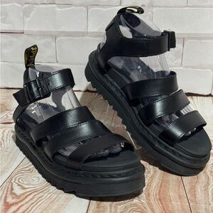 Dr Martens Blair Black Leather Gladiator Sandals Women’s Size 8